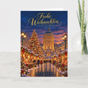 Cartão De Festividades Mercado de Natal de Mannheim Feliz Natal