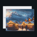 Cartão De Festividades Mercado de Natal nas montanhas - costume<br><div class="desc">Este Cartão de Férias apresenta uma aldeia de neve profunda nas montanhas à noite. As pessoas caminham grosseiramente vestidas sobre o mercado de Natal festivamente iluminado. Um motivo romântico para todos que amam o Natal! Textos personalizáveis. Cartão bonito e personalizado para os seus Cartões de natal.</div>
