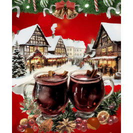 Cartão De Festividades Mercado europeu de natal em Vintage