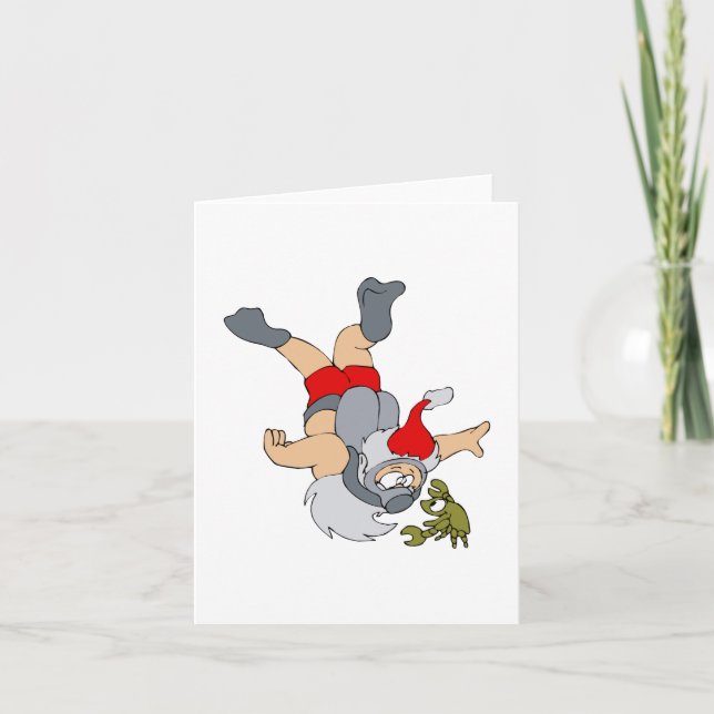 Cartão De Festividades Mergulho autónomo do papai noel (Frente)