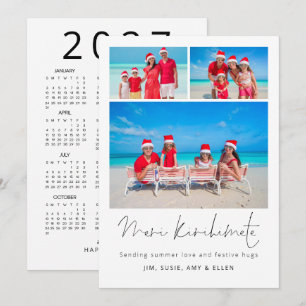 Cartão De Festividades Meri Kirihimete 3 Fotos calendário 2027 NZ