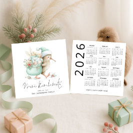 Cartão De Festividades Meri Kirihimete Kiwi 2026 Calendário NZ Natal
