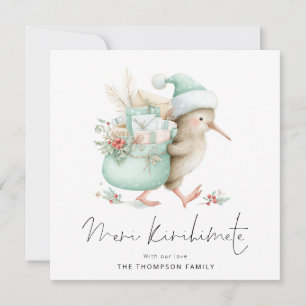 Cartão De Festividades Meri Kirihimete Kiwi 2026 Calendário NZ Natal
