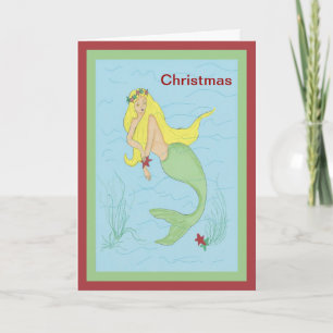 Cartão De Festividades Mermaid Card de Natal feliz