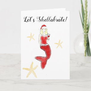 Cartão De Festividades Mermaid Holiday Card