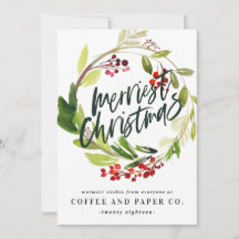 Merriest Christmas watercolor corporation
