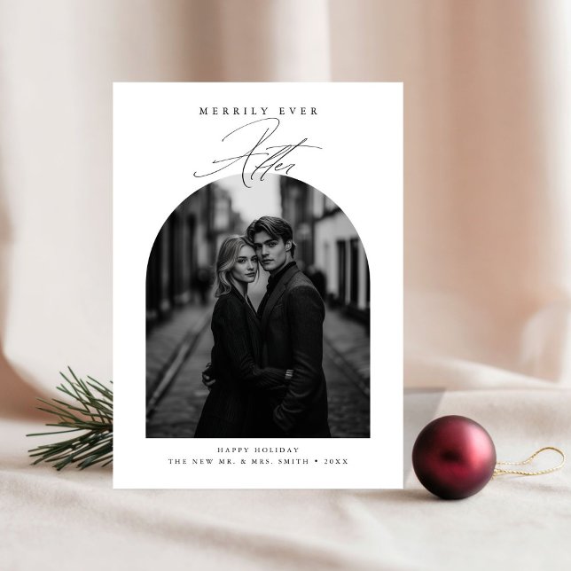 Cartão De Festividades Merrivelmente Depois do Elegante e novo branco pre (Criador carregado)