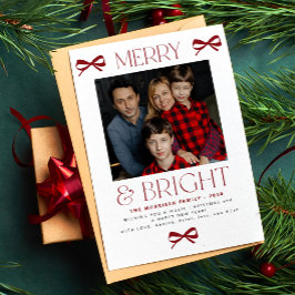 Cartão De Festividades Merry and Bright festive family photo Christmas