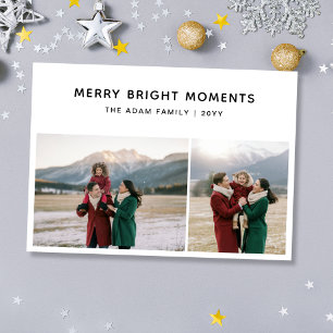 Cartão De Festividades Merry Bright Moments Moderno 2 Fotos