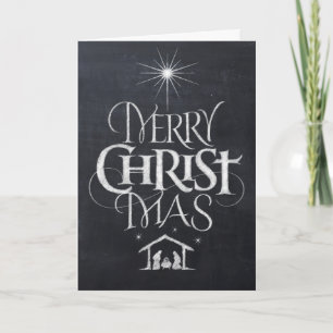 Cartão De Festividades Merry Christ Mas Christmas Chalk Card