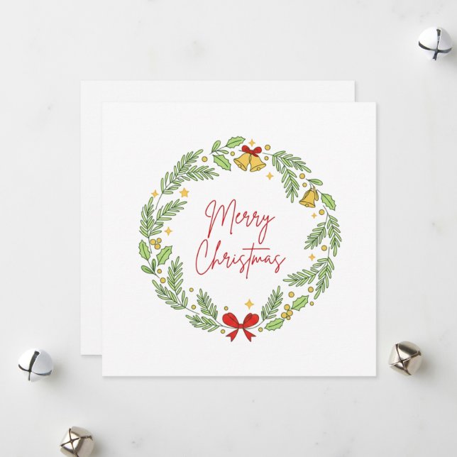 Cartão De Festividades Merry Christmas (Frente/Verso In Situ)