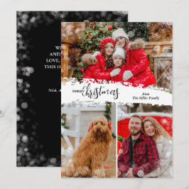 Cartão De Festividades Merry Christmas 3 Photo Collage