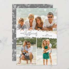 Cartão De Festividades Merry Christmas 3 Photo Collage Holiday Card