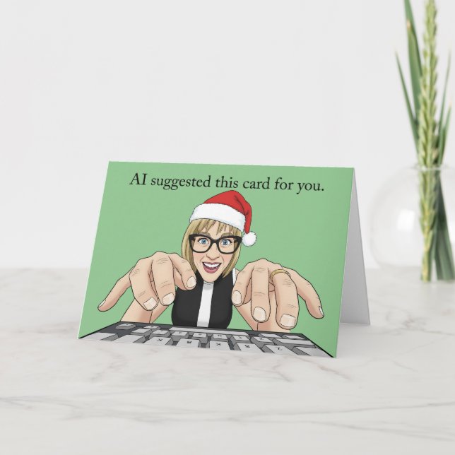 Cartão De Festividades Merry Christmas AI Artificial Intelligence Humor (Frente)
