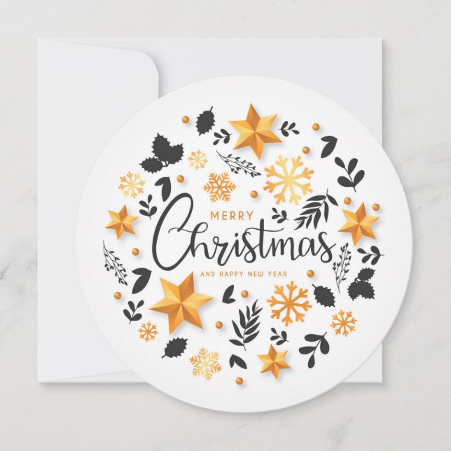 Cartão De Festividades Merry Christmas And Happy New Year (Frente)