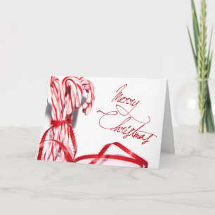 Cartão De Festividades Merry Christmas Candy Canes Card