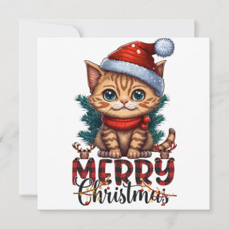 Cartão De Festividades Merry Christmas Cat 2025