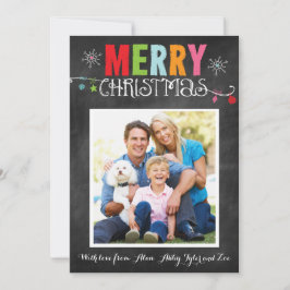 Cartão De Festividades Merry Christmas Chalkboard Doodle