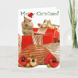 Cartão De Festividades Merry Christmas Chipmunk