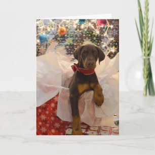 Cartão De Festividades Merry Christmas Dobie Pup