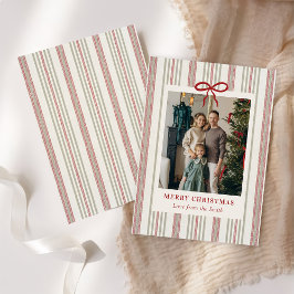 Cartão De Festividades Merry Christmas Elegant Bow Photo Holiday Card