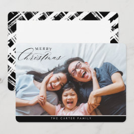 Cartão De Festividades MERRY CHRISTMAS FOTO elegante caligrafia negra