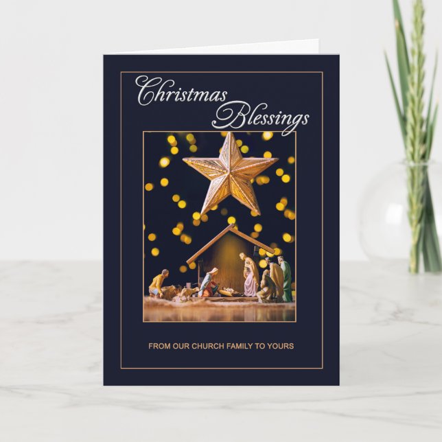 Cartão De Festividades Merry Christmas From Church Leaders to Members  (Frente)