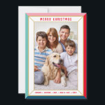Cartão De Festividades MERRY CHRISTMAS fronteira de bloco de cores modern<br><div class="desc">por kat massard >> WWW.SIMPLYSWEETPAPERIE.COM <<< Uma design de cartão fofo que se parece com uma joia festiva com uma grande foto da família de retratos,  e uma cor clara no verso,  dando-lhe a oportunidade de escrever uma mensagem pessoal à mão.</div>