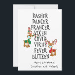 Cartão De Festividades Merry Christmas Funny Reindeer Names 2021<br><div class="desc">Esta design foi criada através da arte digital. Pode ser personalizada na área fornecida pela alteração da foto e/ou do texto. Ou pode ser personalizado escolhendo o clique para personalizar outra opção e excluir ou alterar a cor do plano de fundo, adicionar texto, alterar a cor ou o estilo do...</div>