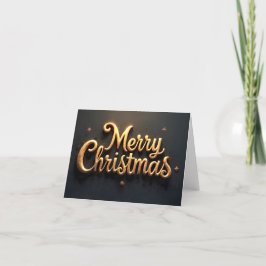 Cartão De Festividades "Merry Christmas" goldene Schrift in Englisch