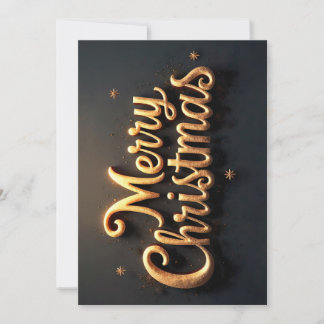 Cartão De Festividades "Merry Christmas"  goldene Schrift in Englisch