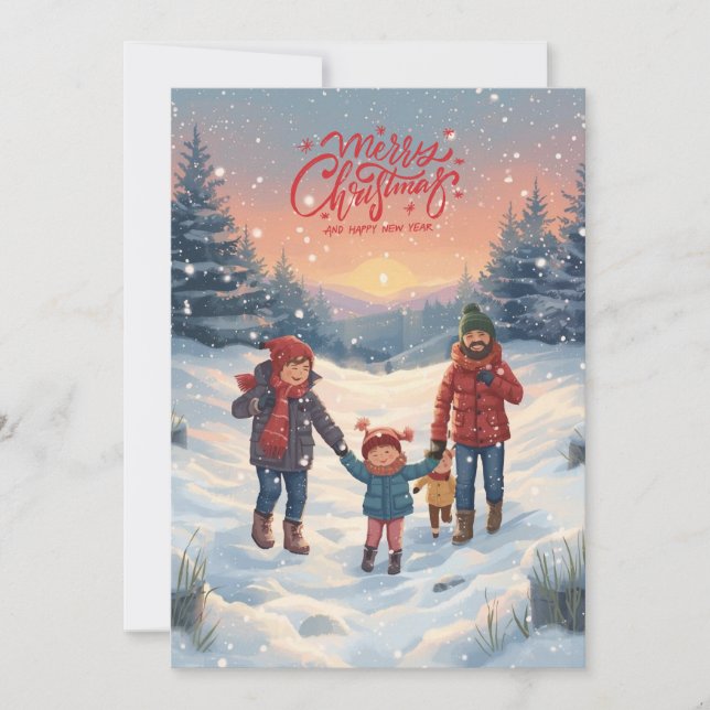 Cartão De Festividades Merry Christmas & Happy New Year (Frente)