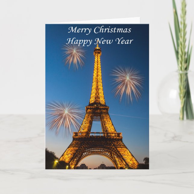 Cartão De Festividades Merry Christmas Happy New Year #1 (Frente)