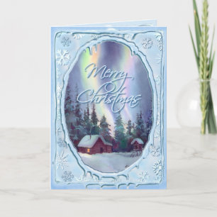 CARTÃO DE FESTIVIDADES MERRY CHRISTMAS LOG CABIN POR SHARON SHARPE