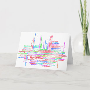 Cartão De Festividades Merry Christmas Multilingual Christmas Card