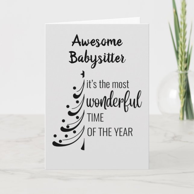 CARTÃO DE FESTIVIDADES MERRY CHRISTMAS **NOSSO MARAVILHOSO BABYSITTER** (Frente)