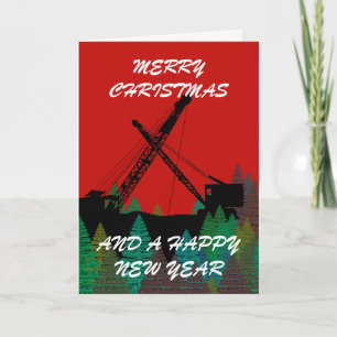 CARTÃO DE FESTIVIDADES MERRY CHRISTMAS OPERATING ENGINEER CRANE OPERATOR