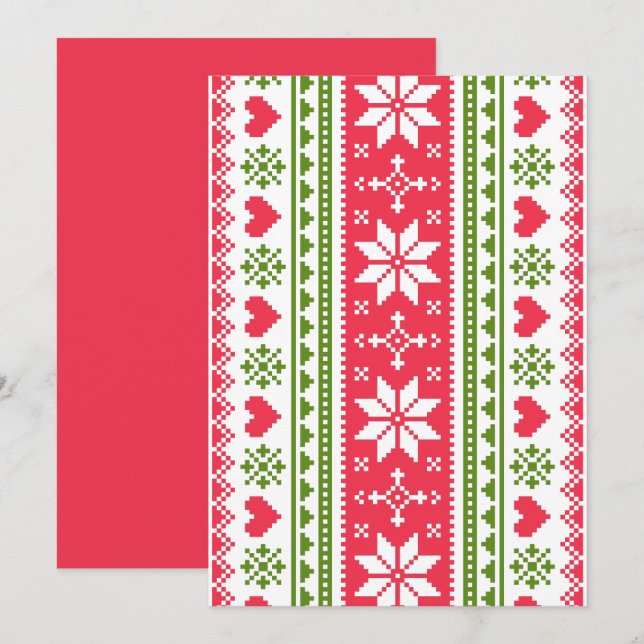 Cartão De Festividades Merry Christmas pattern 3 (Frente/Verso)