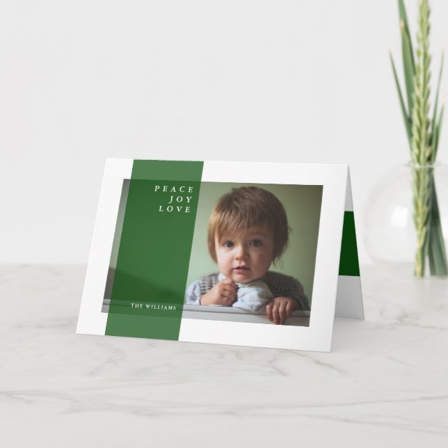 Cartão De Festividades MERRY CHRISTMAS Peace Joy Love (Frente)