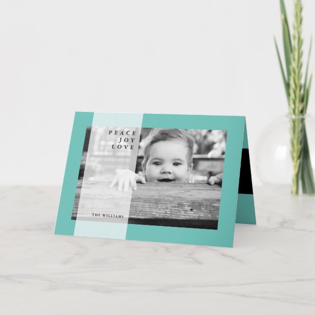 Cartão De Festividades MERRY CHRISTMAS Peace Joy Love Holiday Card (Frente)