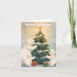 Cartão De Festividades Merry Christmas Polar Bear Christmas Card