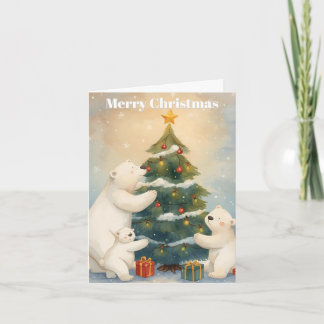 Cartão De Festividades Merry Christmas Polar Bear Christmas Card