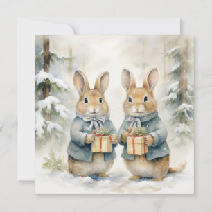 Cartão De Festividades Merry Christmas Rabbit Card