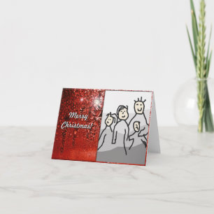 Cartão De Festividades Merry Christmas Red Frost with Photo