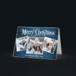 Cartão De Festividades Merry Christmas Rustic Blue Wood 4 PHOTO Greeting<br><div class="desc">Christmas Rustic Blue Wood PHOTO Greeting Holiday Card.</div>