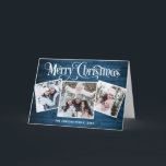 Cartão De Festividades Merry Christmas Rustic Blue Wood 4 PHOTO Greeting<br><div class="desc">Christmas Rustic Blue Wood PHOTO Greeting Holiday Card.</div>