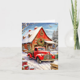Cartão De Festividades Merry Christmas Rustic Country Farmhouse