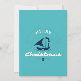 Cartão De Festividades Merry Christmas Sailboat