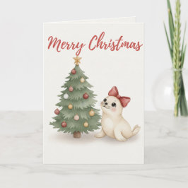 Cartão De Festividades Merry Christmas Seal Card Cozy Natal Ilustração