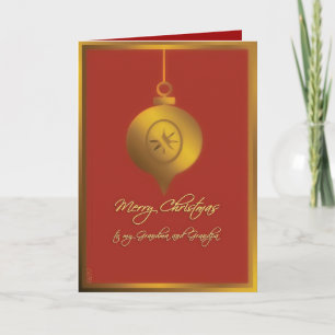 Cartão De Festividades merry christmas to my grandparents red gold